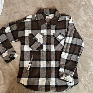 Womens Brown Plaid Shirt